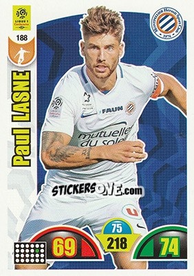 Sticker Paul Lasne - FOOT 2018-2019. Adrenalyn XL n. 188 - Panini