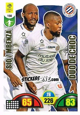 Sticker Giovanni Sio / Isaac Mbenza - FOOT 2018-2019. Adrenalyn XL n. 198 - Panini