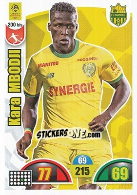 Cromo Kara Mbodji - FOOT 2018-2019. Adrenalyn XL - Panini