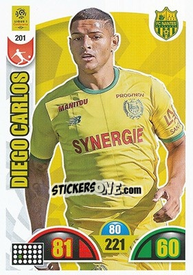 Sticker Diego Carlos - FOOT 2018-2019. Adrenalyn XL n. 201 - Panini