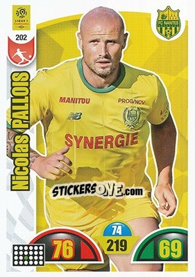 Sticker Nicolas Pallois - FOOT 2018-2019. Adrenalyn XL n. 202 - Panini