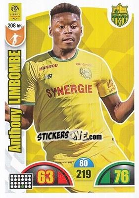 Figurina Anthony Limbombe - FOOT 2018-2019. Adrenalyn XL n. 208bis - Panini