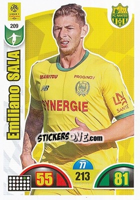 Sticker Emiliano Sala - FOOT 2018-2019. Adrenalyn XL n. 209 - Panini