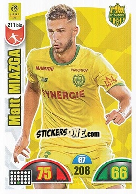 Sticker Matt Miazga - FOOT 2018-2019. Adrenalyn XL n. 211bis - Panini