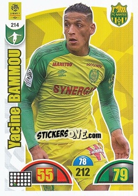 Sticker Yacine Bammou - FOOT 2018-2019. Adrenalyn XL n. 214 - Panini