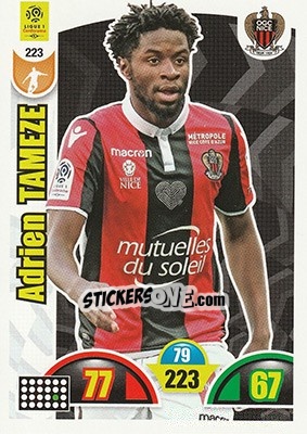 Sticker Adrien Tameze - FOOT 2018-2019. Adrenalyn XL n. 223 - Panini