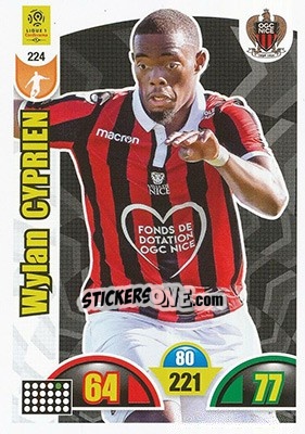 Sticker Wylan Cyprien - FOOT 2018-2019. Adrenalyn XL n. 224 - Panini