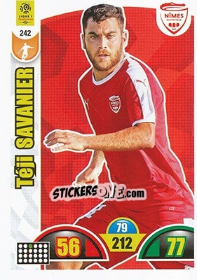 Sticker Téji Savanier - FOOT 2018-2019. Adrenalyn XL n. 242 - Panini