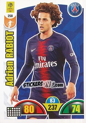 Sticker Adrien Rabiot - FOOT 2018-2019. Adrenalyn XL n. 258 - Panini