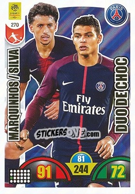 Cromo Marquinhos / Thiago Silva - FOOT 2018-2019. Adrenalyn XL - Panini