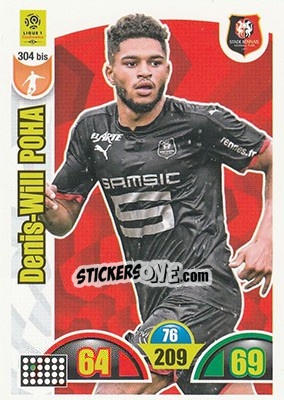 Sticker Denis-Will Poha - FOOT 2018-2019. Adrenalyn XL n. 304bis - Panini