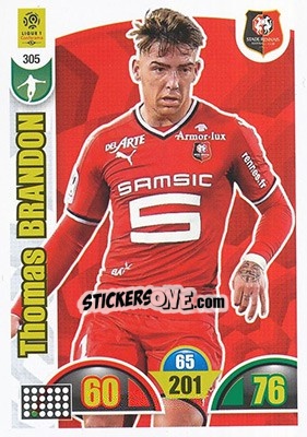 Cromo Thomas Brandon - FOOT 2018-2019. Adrenalyn XL n. 305 - Panini