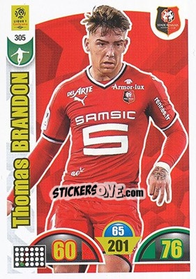 Figurina Thomas Brandon - FOOT 2018-2019. Adrenalyn XL - Panini