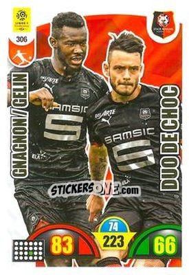 Sticker Jérémy Gelin / Joris Gnagnon - FOOT 2018-2019. Adrenalyn XL n. 306 - Panini