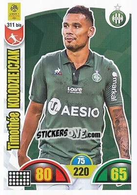 Sticker Timothee Kolodziejczak - FOOT 2018-2019. Adrenalyn XL n. 311bis - Panini