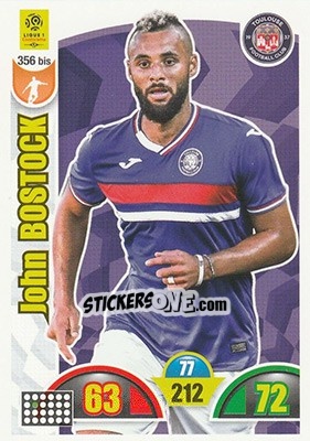 Sticker John Bostock - FOOT 2018-2019. Adrenalyn XL n. 356bis - Panini
