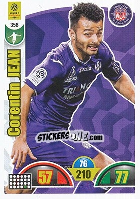 Sticker Corentin Jean - FOOT 2018-2019. Adrenalyn XL n. 358 - Panini