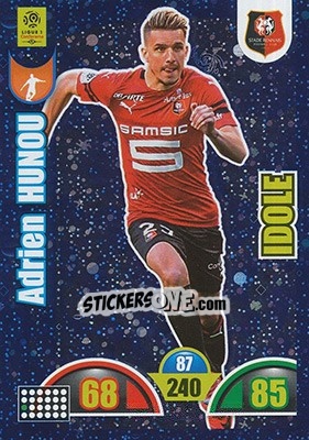 Sticker Adrien Hunou - FOOT 2018-2019. Adrenalyn XL n. 390 - Panini
