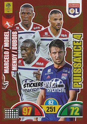 Sticker Léo Dubois / Marcelo / Jérémy Morel / Ferland Mendy - FOOT 2018-2019. Adrenalyn XL n. 397 - Panini