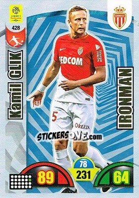 Sticker Kamil Glik - FOOT 2018-2019. Adrenalyn XL n. 428 - Panini