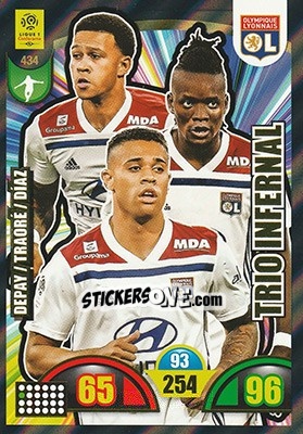 Sticker Memphis Depay / Bertrand Traoré / Mariano Díaz - FOOT 2018-2019. Adrenalyn XL n. 434 - Panini