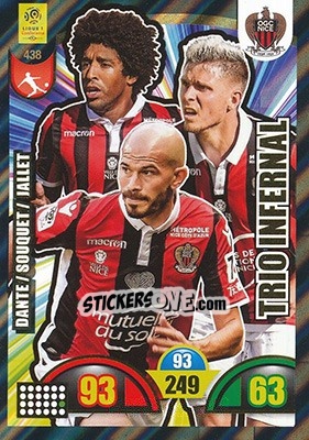 Sticker Dante / Arnaud Souquet / Christophe Jallet - FOOT 2018-2019. Adrenalyn XL n. 438 - Panini