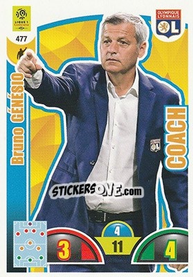 Sticker Bruno Génésio - FOOT 2018-2019. Adrenalyn XL n. 477 - Panini