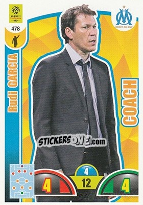 Sticker Rudi Garcia - FOOT 2018-2019. Adrenalyn XL n. 478 - Panini