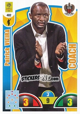 Sticker Patrick Vieira - FOOT 2018-2019. Adrenalyn XL n. 482 - Panini