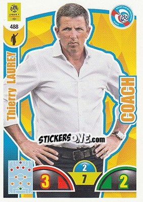 Sticker Thierry Laurey - FOOT 2018-2019. Adrenalyn XL n. 488 - Panini