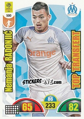 Sticker Nemanja Radonjic - FOOT 2018-2019. Adrenalyn XL n. 500 - Panini