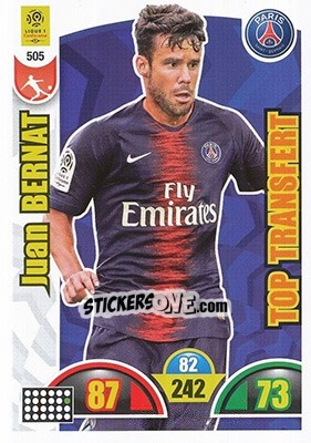 Sticker Juan Bernat - FOOT 2018-2019. Adrenalyn XL n. 505 - Panini