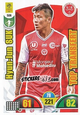 Sticker Hyun-Jun Suk - FOOT 2018-2019. Adrenalyn XL n. 506 - Panini