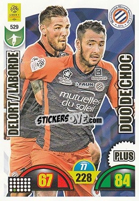 Sticker Delort / Laborde - FOOT 2018-2019. Adrenalyn XL n. 529 - Panini