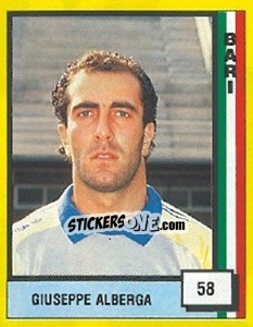Figurina Giuseppe Alberga - Il Grande Calcio 1990 - Vallardi