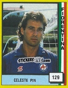 Sticker Celeste Pin - Il Grande Calcio 1990 n. 129 - Vallardi
