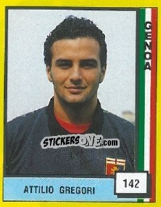Sticker Attilio Gregori - Il Grande Calcio 1990 n. 142 - Vallardi