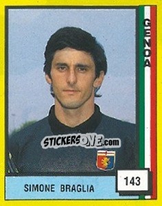 Sticker Simone Braglia - Il Grande Calcio 1990 - Vallardi