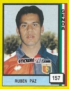 Sticker Ruben Paz - Il Grande Calcio 1990 n. 157 - Vallardi
