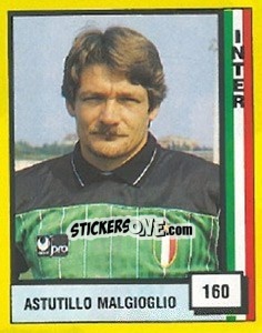 Sticker Astutillo Malgioglio - Il Grande Calcio 1990 n. 160 - Vallardi