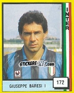 Sticker Giuseppe Baresi I - Il Grande Calcio 1990 n. 172 - Vallardi