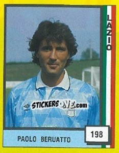 Sticker Paolo Beruatto - Il Grande Calcio 1990 n. 198 - Vallardi