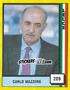 Sticker Carlo Mazzone - Il Grande Calcio 1990 n. 209 - Vallardi