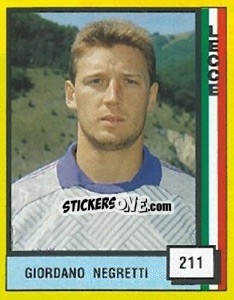 Sticker Giordano Negretti - Il Grande Calcio 1990 - Vallardi