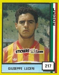 Cromo Giuseppe Luceri - Il Grande Calcio 1990 - Vallardi