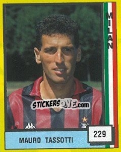 Figurina Mauro Tassotti - Il Grande Calcio 1990 - Vallardi