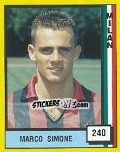 Sticker Marco Simone - Il Grande Calcio 1990 - Vallardi