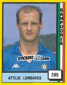 Figurina Attilio Lombardo - Il Grande Calcio 1990 - Vallardi