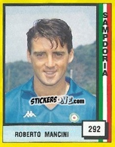 Sticker Roberto Mancini - Il Grande Calcio 1990 n. 292 - Vallardi