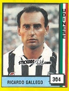 Figurina Ricardo Gallego - Il Grande Calcio 1990 - Vallardi